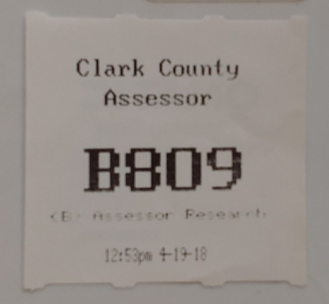 2018 USED CUSTOMER SERVICE NUMBER TICKET   CLARK COUNTY (NV) ASSESSOR