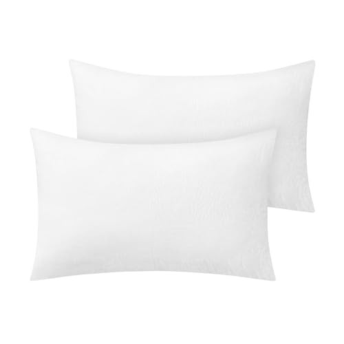  Flannel Pillowcases Standard Set of 2, 26" x 20" (Pack of 2) Bright White