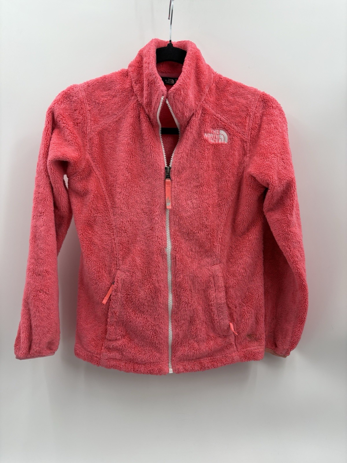 The North Face Jacket Girls Medium 10/12 Pink Full Zip Fleece Deep Pile