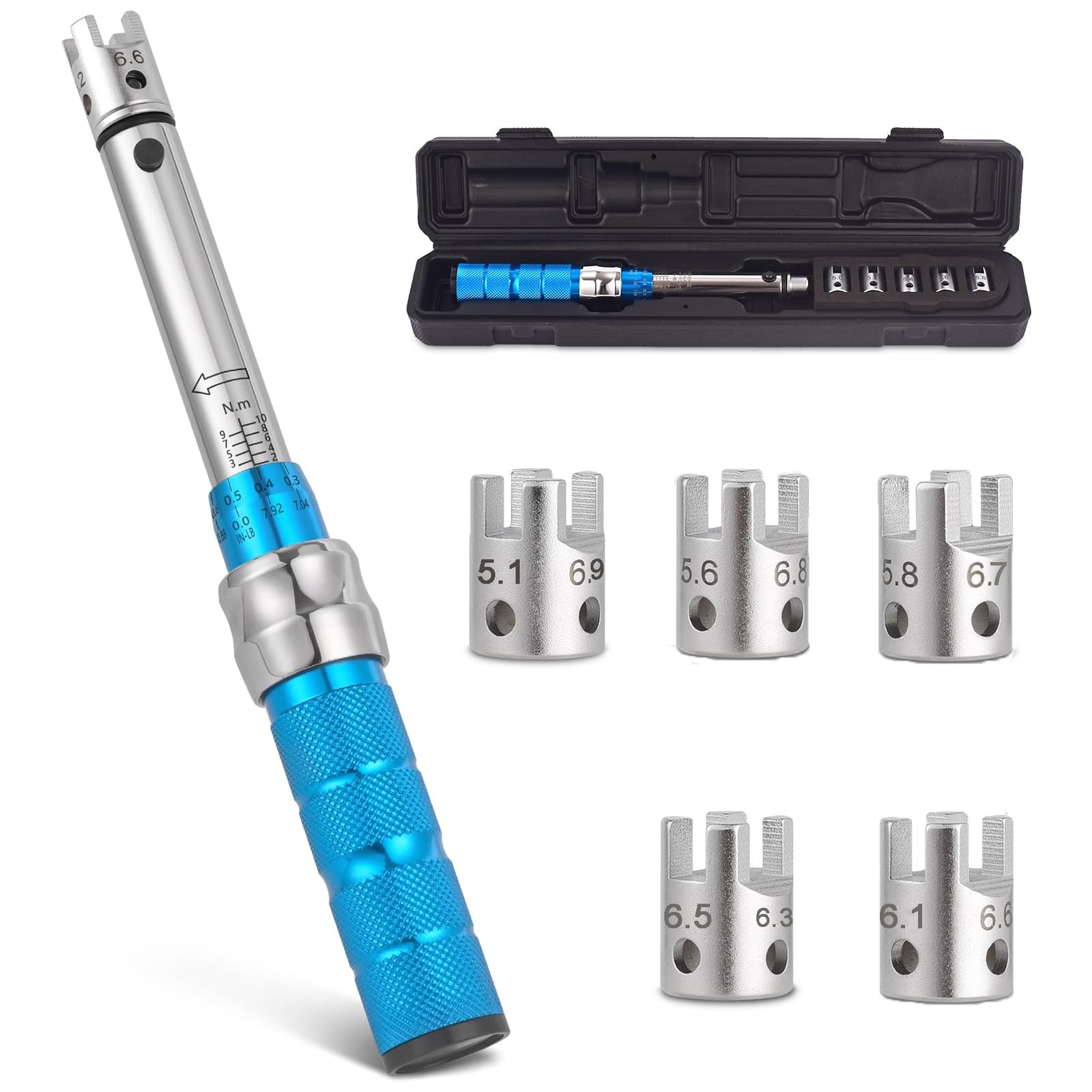 COTOUXKER Spoke Torque Wrench, 2-10NM Wrench Set for Motorcycle Blue 