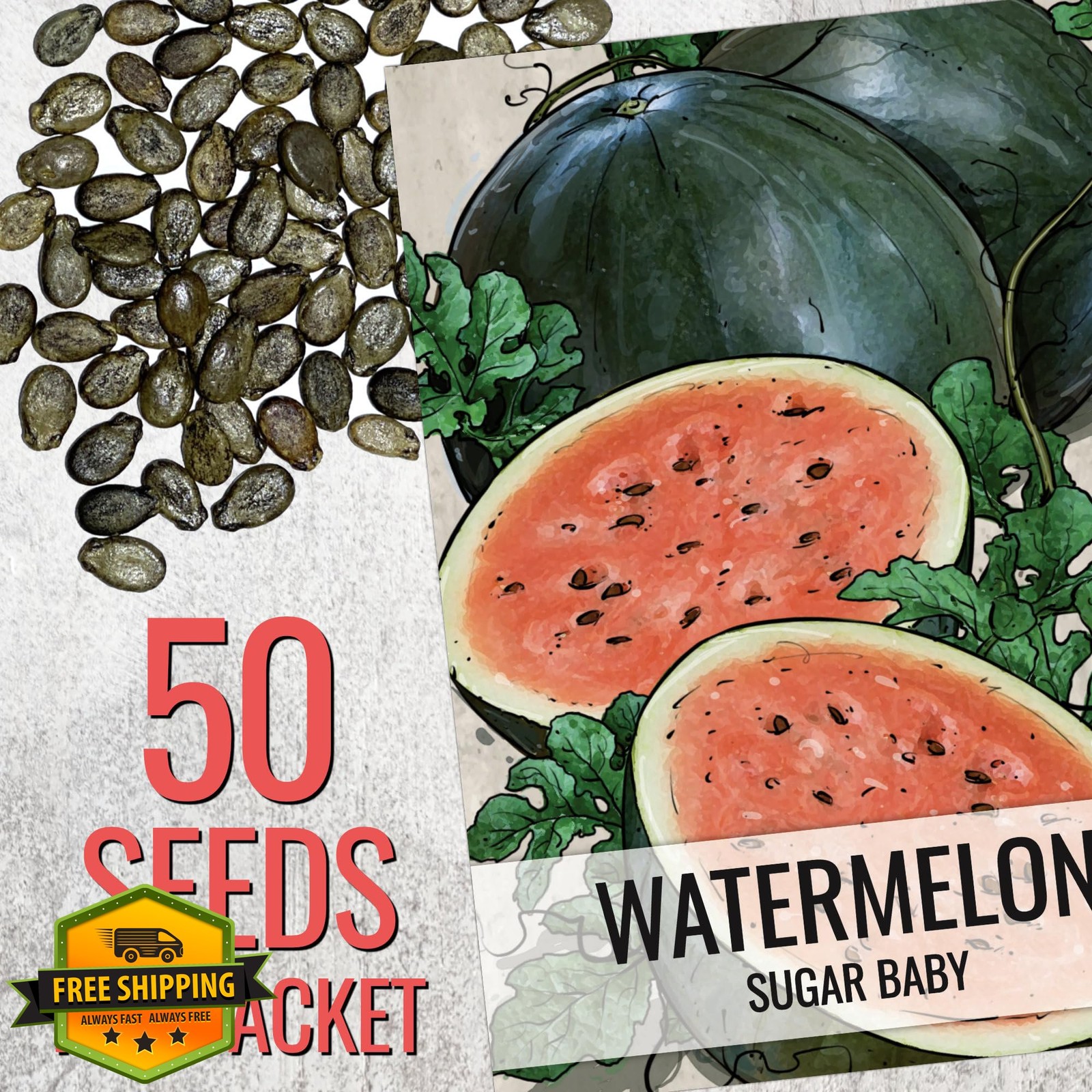 Seed Needs Watermelon Seeds Sugar Baby Heirloom Non-GMO Planting