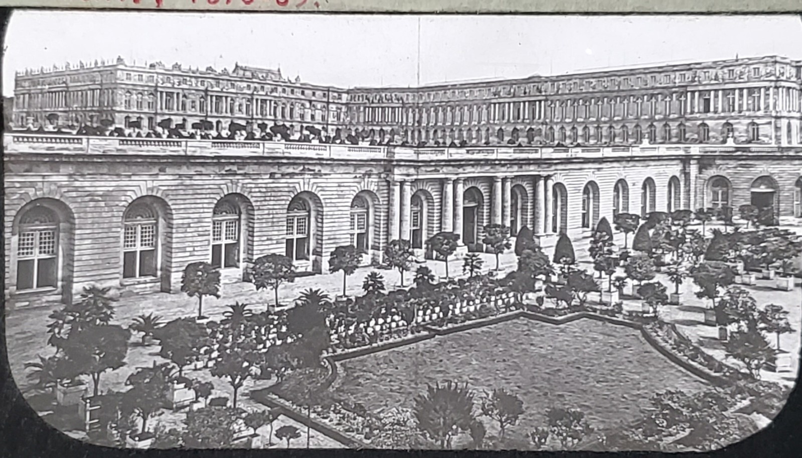West Facade From Southwest Versailles, France, Magic Lantern Glass Slide