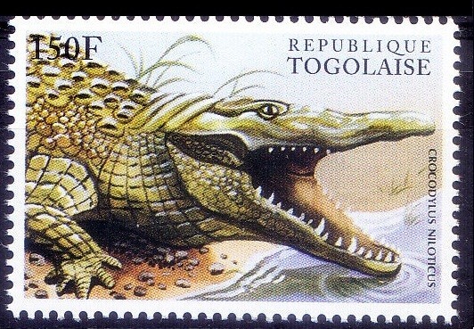 Nile crocodile, Crocodyius Niloticus, Togo 1996 MNH, Reptiles