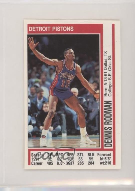 1991-92 Panini Album Stickers Dennis Rodman #130 HOF 0t6a