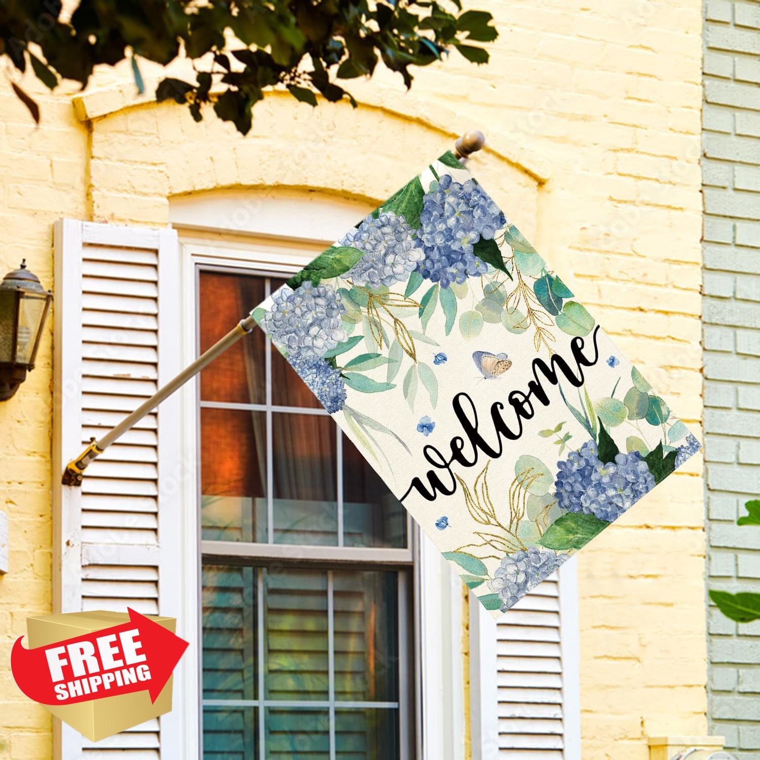 AVOIN Spring Hydrangea Flowers 28x40" Yard Flag