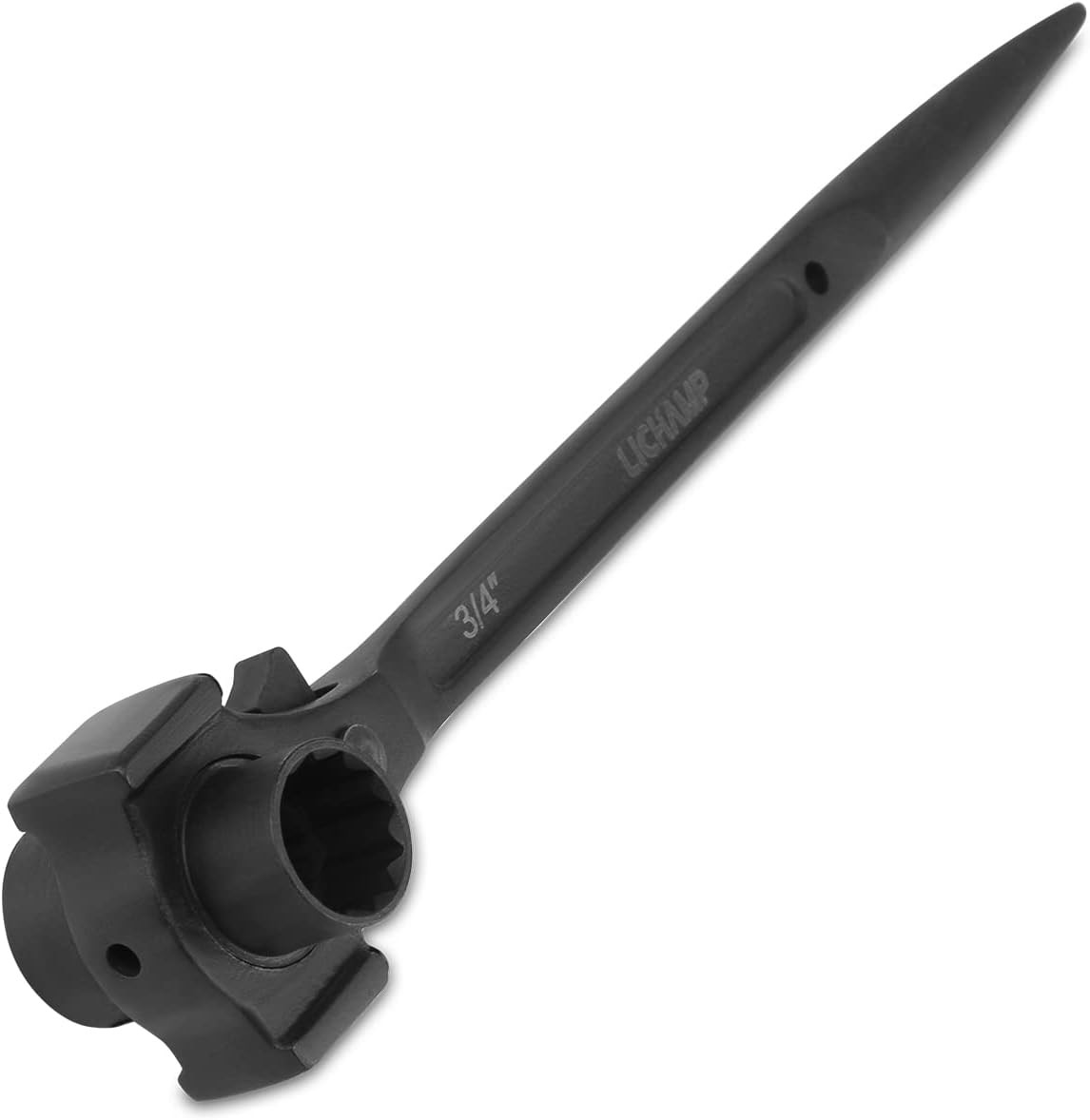 Lichamp Spud Ratchet Wrench with Hammer Head, 3/4" x 7/8" Dual End Socket Ratche
