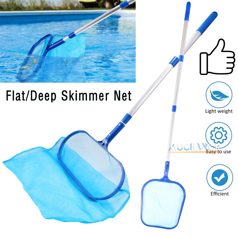 Net & Pole For Swimming Pool Skimmer Leaf Rake Mesh Cleaning Tool Easy to Use