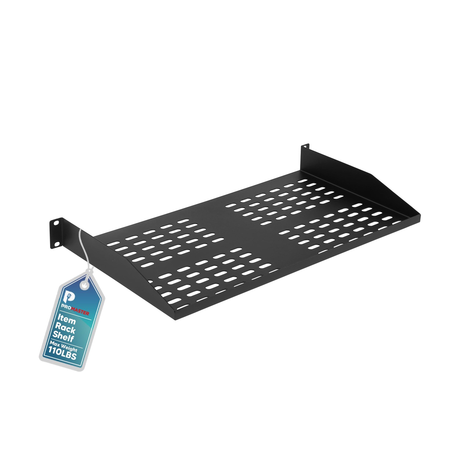 1U Server Vented Rack Mount Shelf Tray 19x10 Inch Cantilever Equipment Black