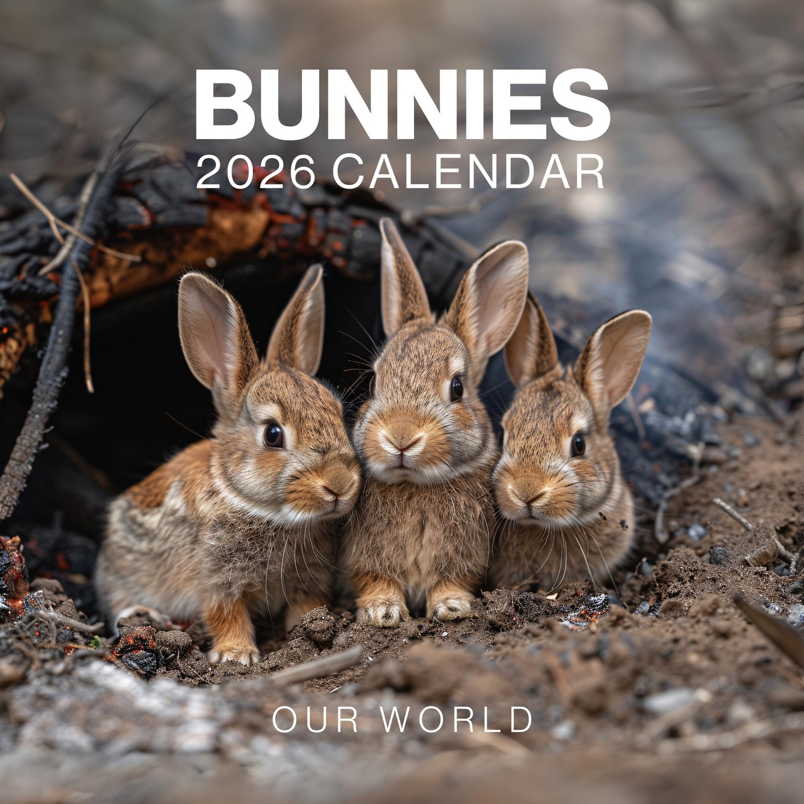 Bunny Calendar 2026 - Large 12 Month 2026 Wall Bunnies 2026 