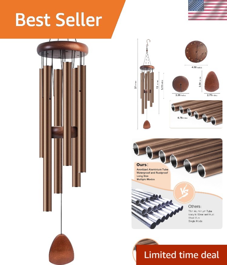 Large Aluminium Wind Chimes 37 Inches to Create a Zen Atmosphere Suitable for...