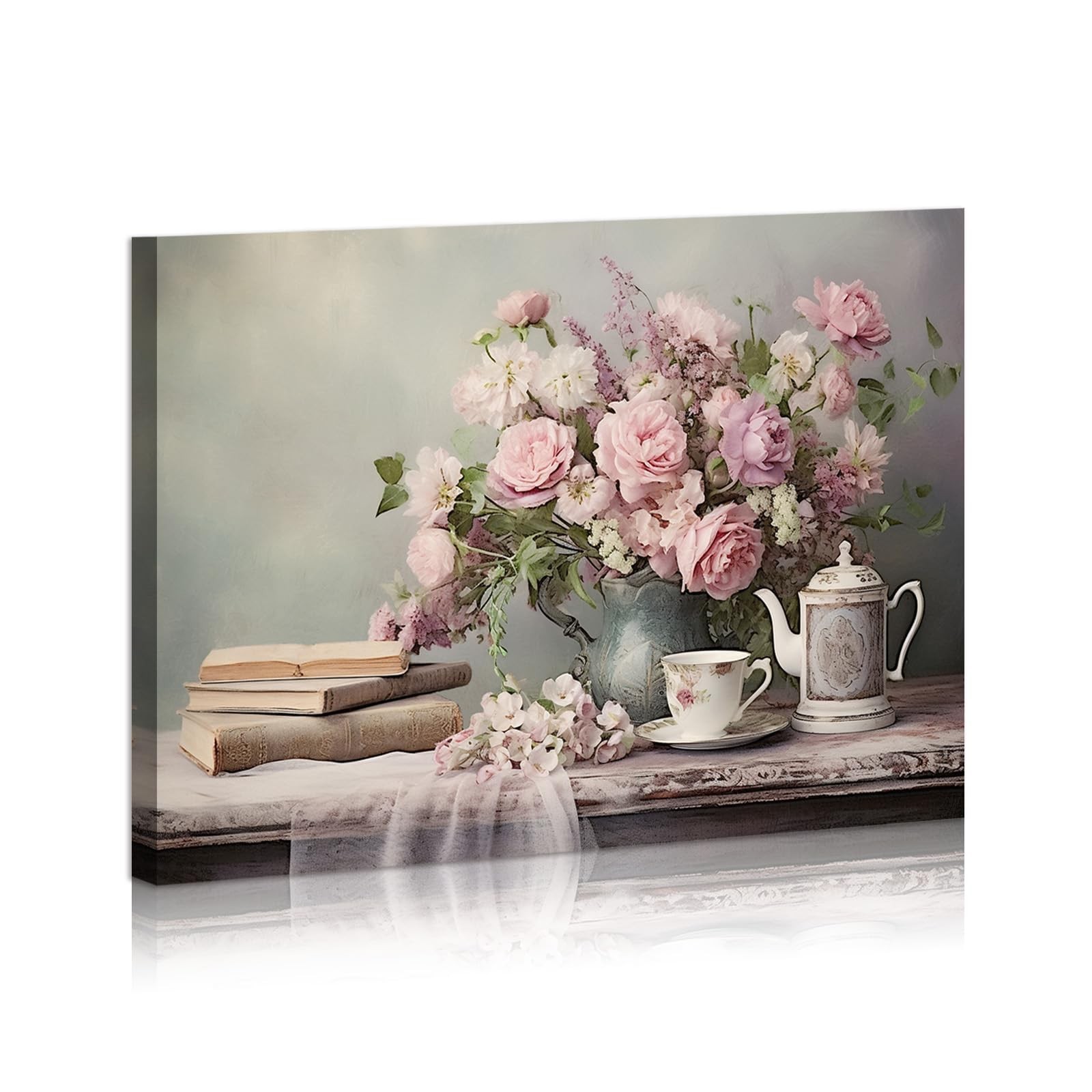 Floral Framed Wall Art Aesthetic Valentines Day Gifts Vintage Wall Decor for ...