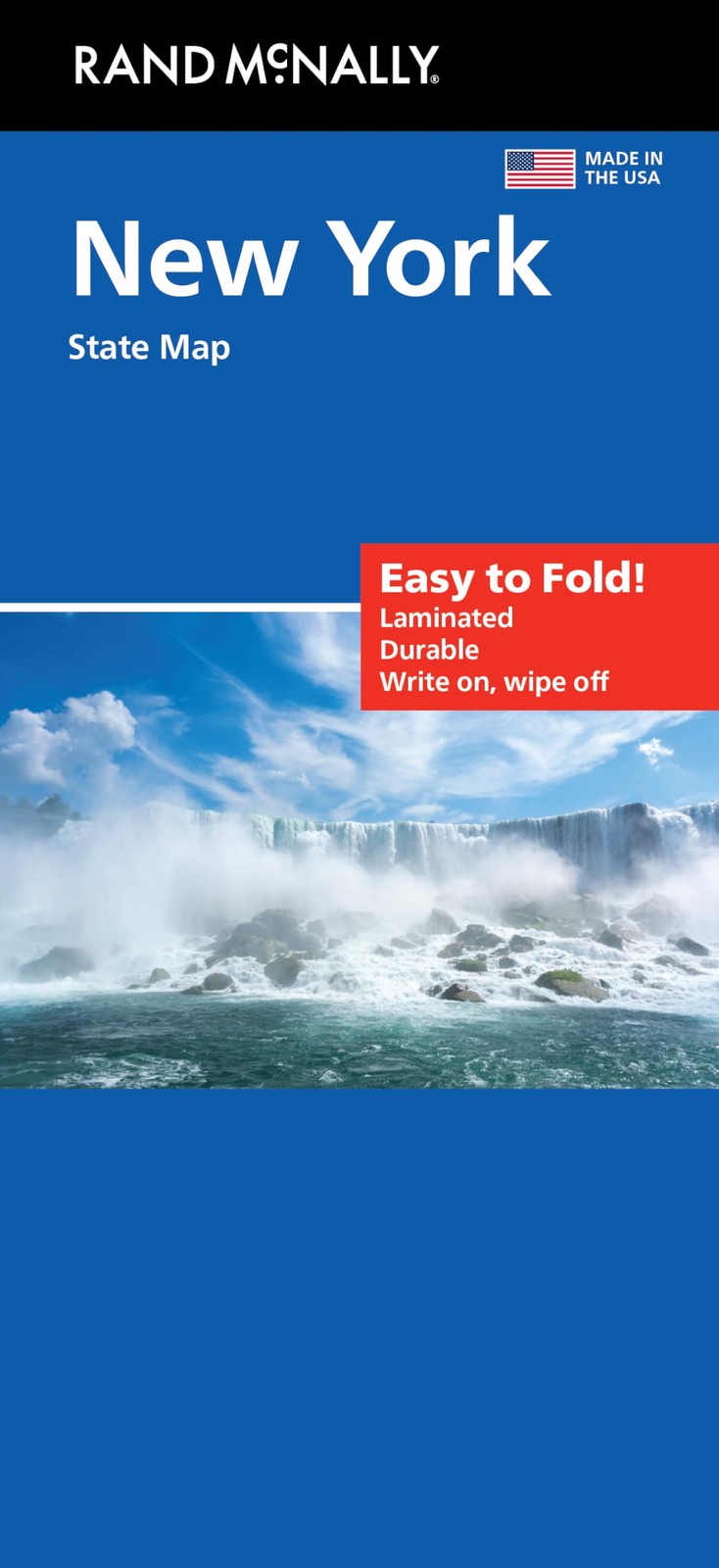 Rand McNally Easy to Fold: New York State Laminated Map 18" x 17", Multicolor 