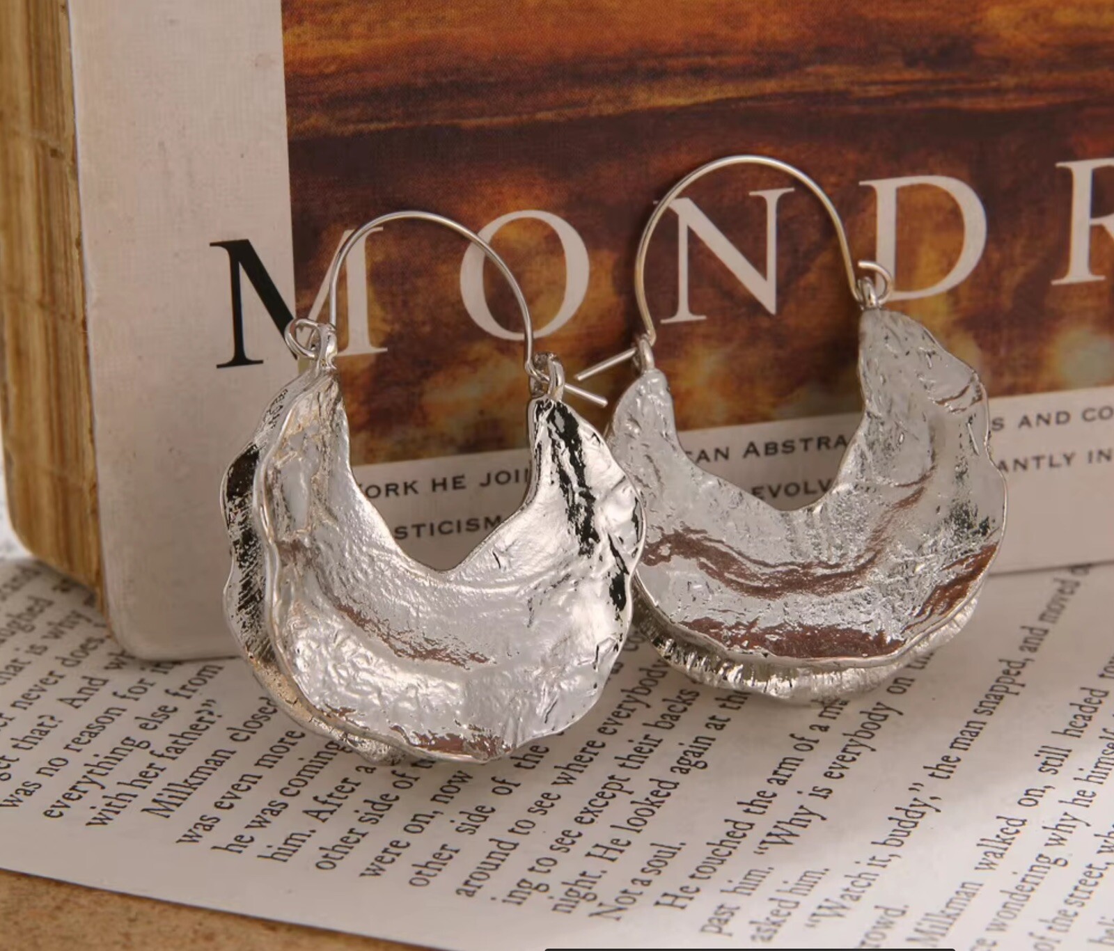 Museum Earrings Fulani Chunky Silver Tribal African Textured Hoop Plated