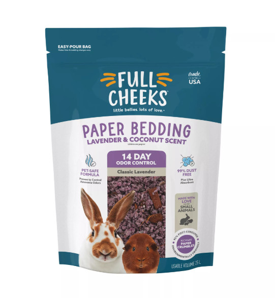 Full Cheeks Small Pet Paper Bedding Lavender Coconut Scent