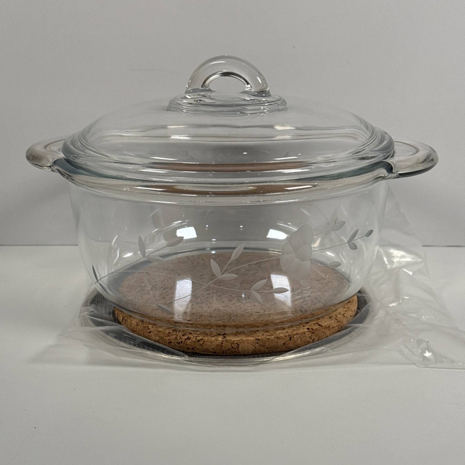 Princess House Heritage 2.5 Qt Casserole Dish W/ Glass Lid Diffuser Trivet