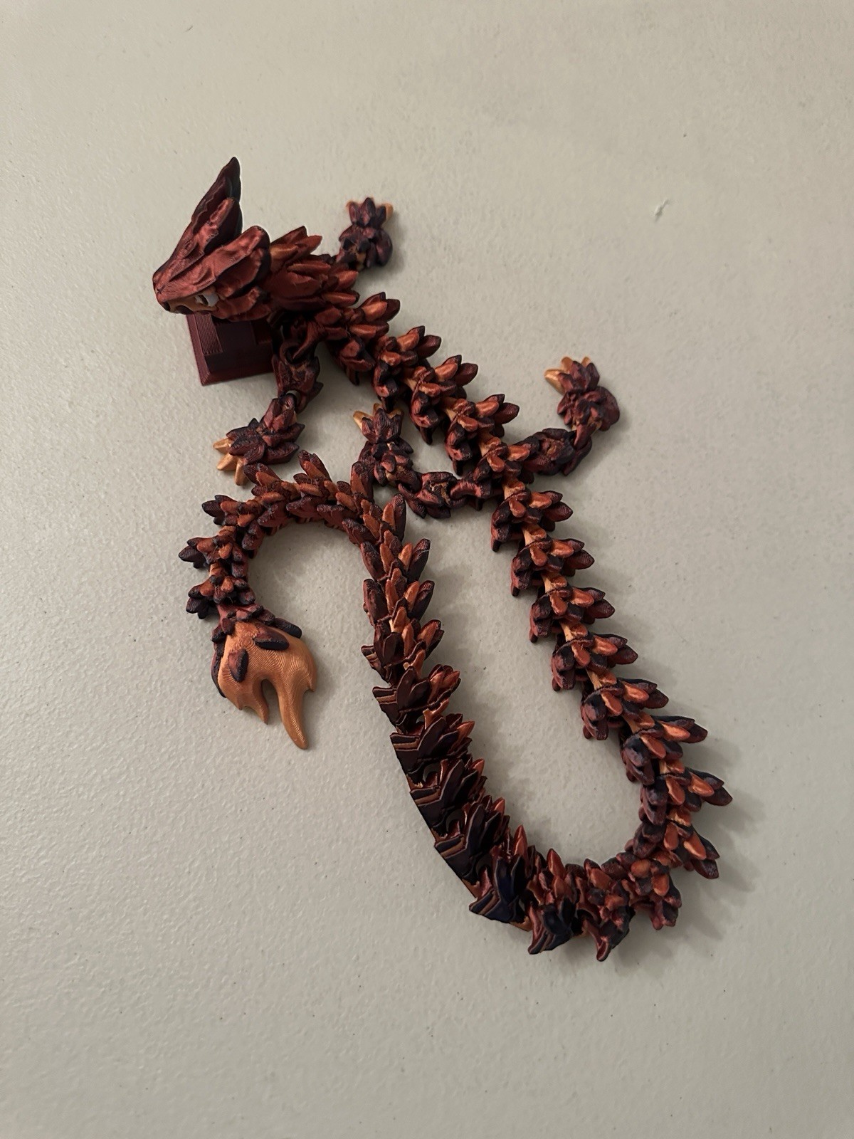 Fantasy Dragon Resin Statue Red Brown Collectible Figurine Home Decor Ornament