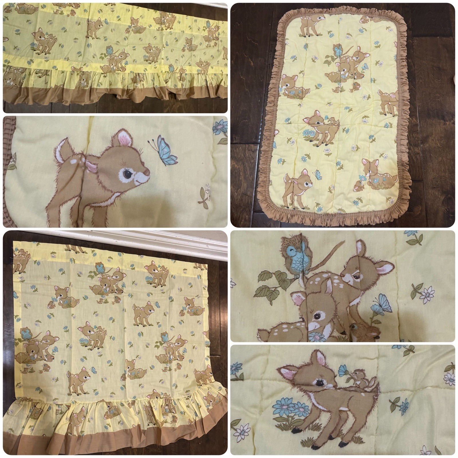 VNTG Plakie Woodland Forest Animals Baby Changing Pad Bassinet Cover Curtain Lot