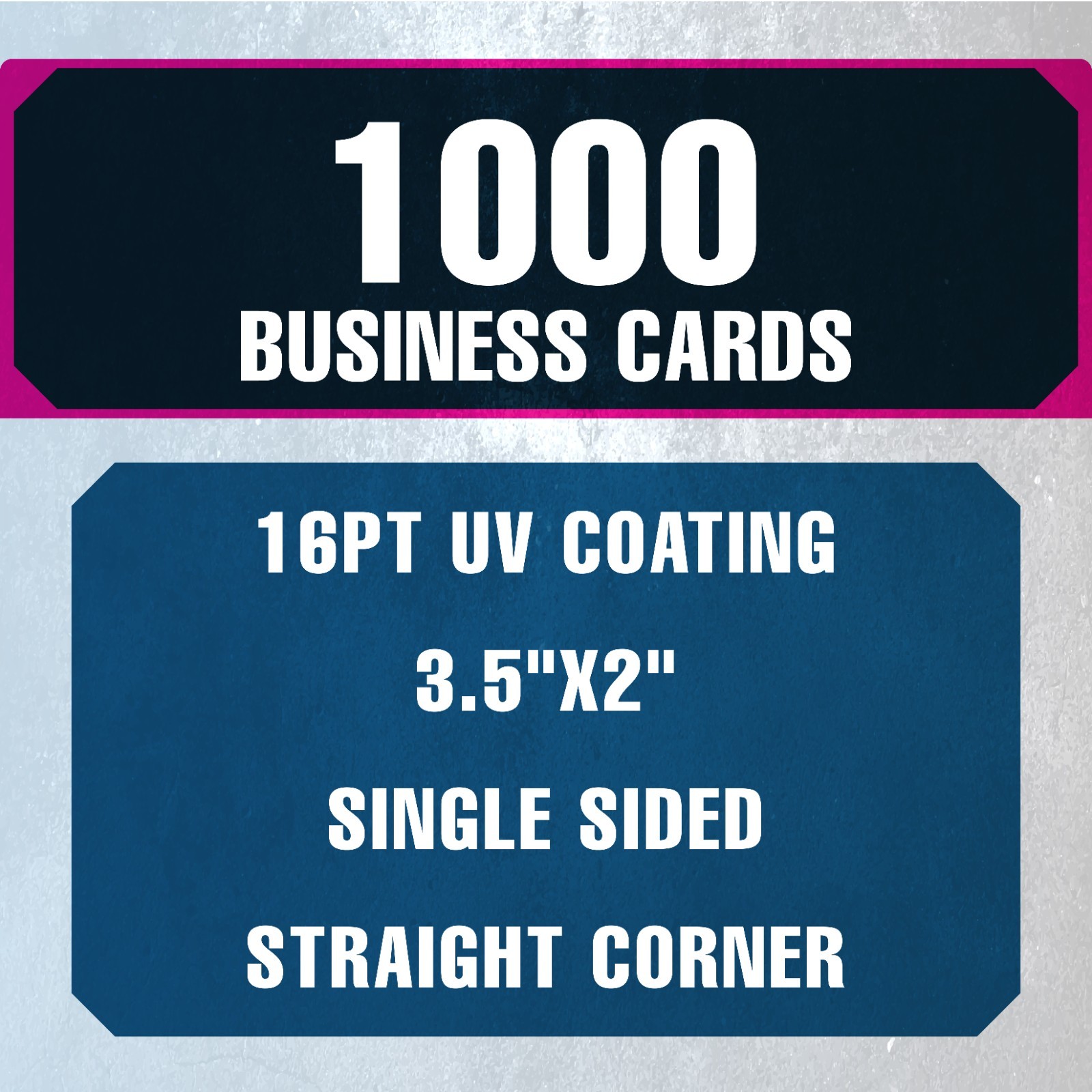 1000 Business Card | 16pt UV Coating 3.5"x2" Single Sided Straight Corner Glossy