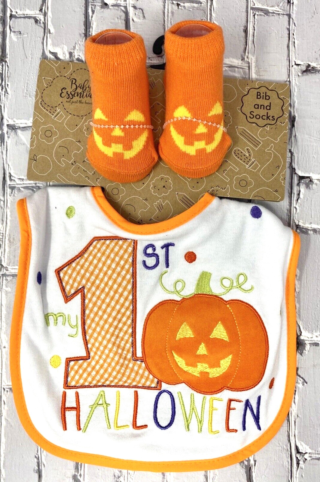Halloween Baby "My First Halloween" Bib & Socks Set, 0-6 month.  NEW WITH TAGS