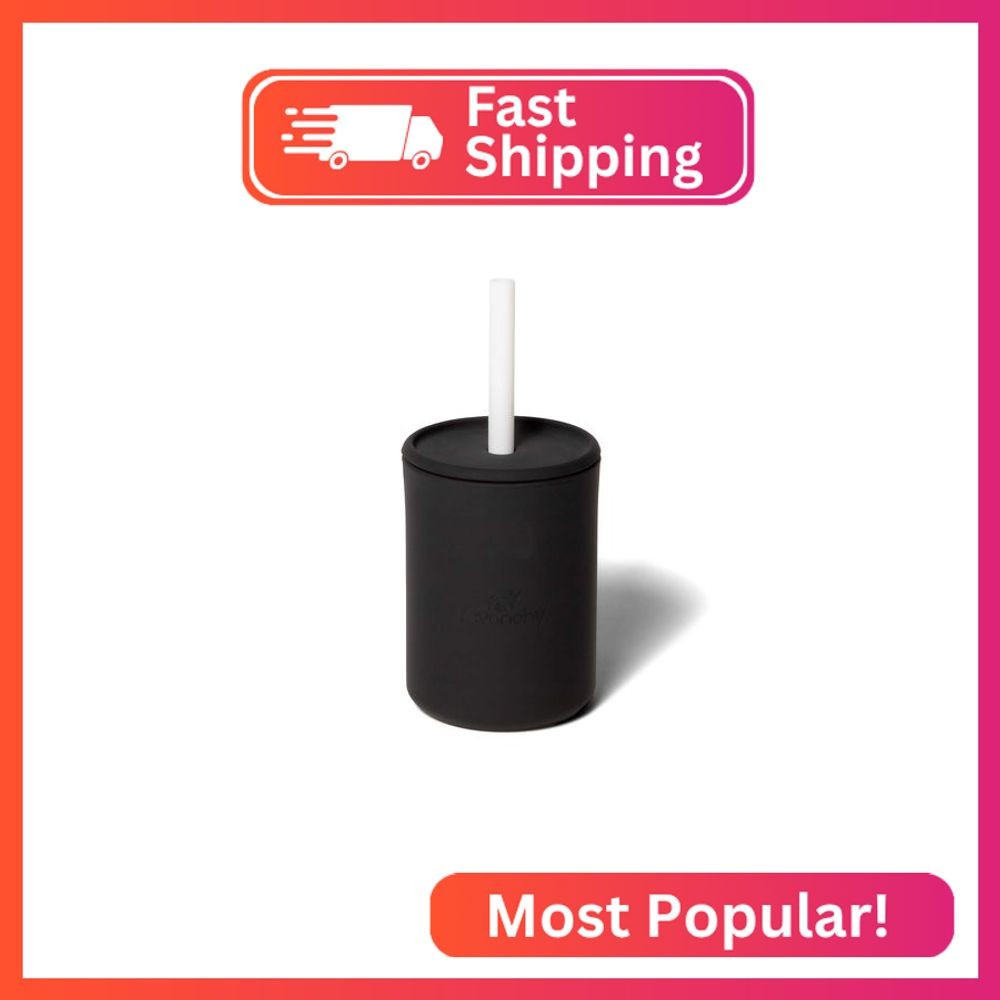 Avanchy Silicone Training Sippy Cup with Straw Lid – Tiny Cup for Babies 6+ Mont