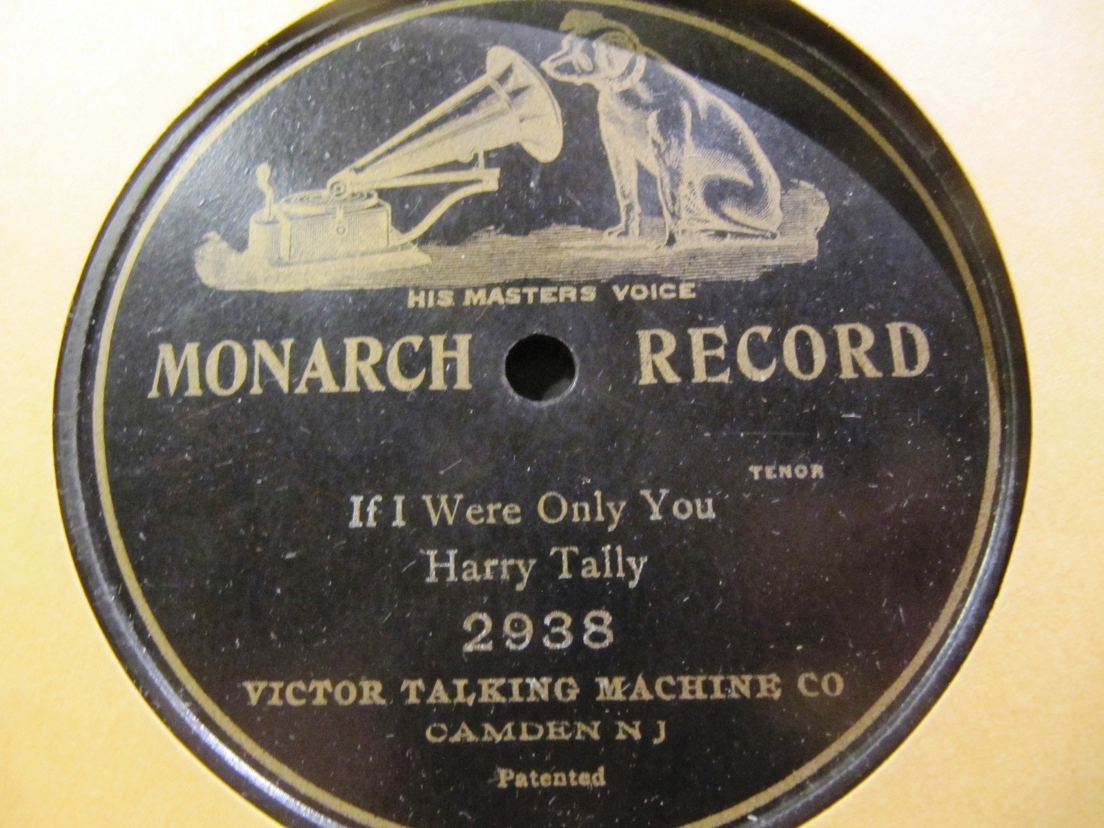 Pre-Matrix VICTOR MONARCH 2938 Recording Pioneer HARRY TALLY If I were Only You.