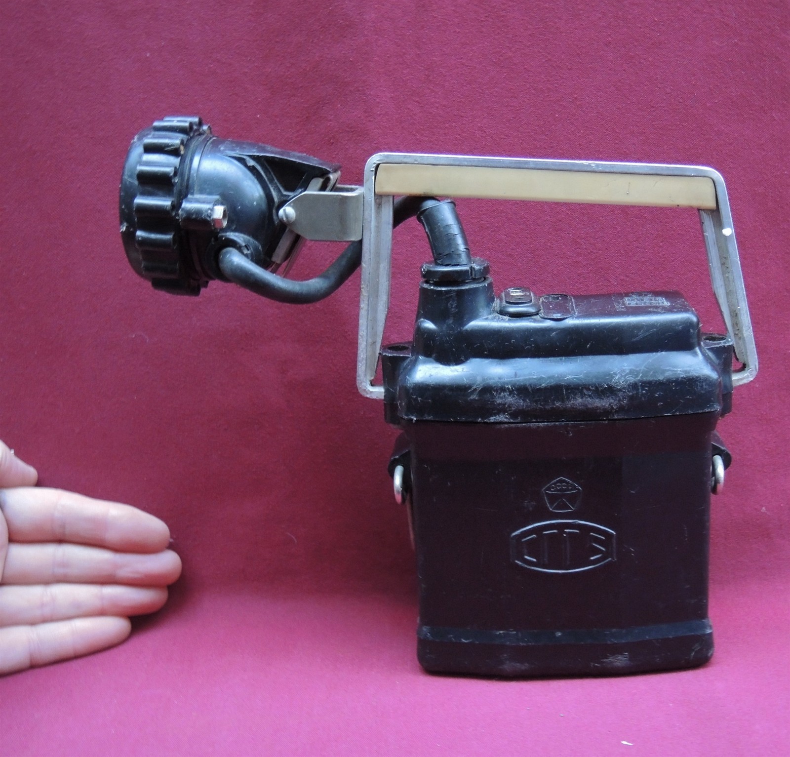 Old USSR MINERS FLASHLIGHT with BATTERY Vintage with Soviet Quality SIGN