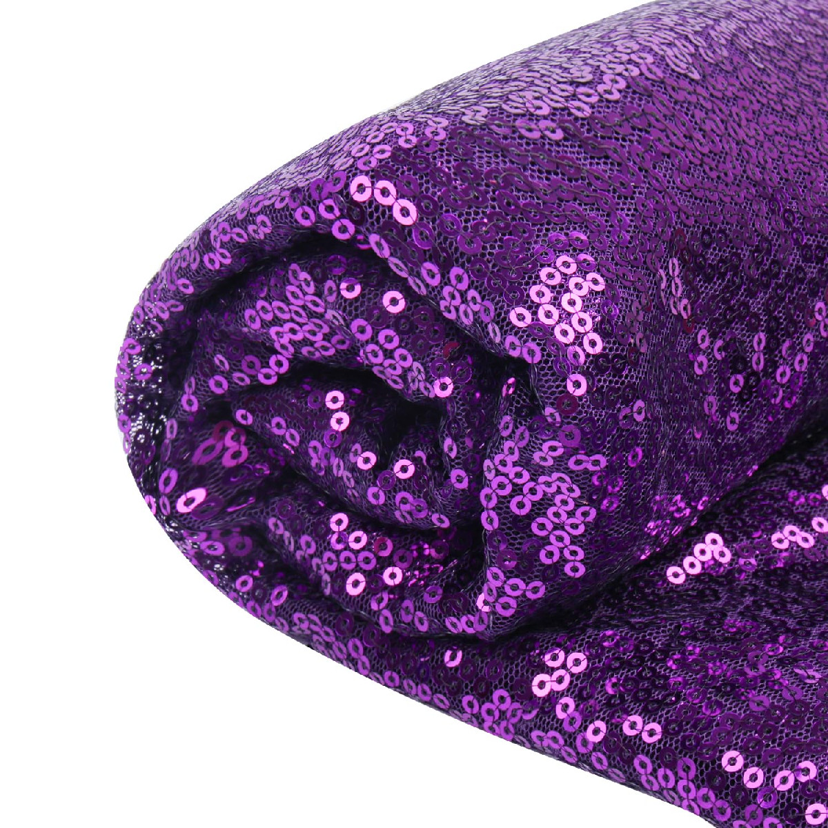 YIEMI Dark Purple Sequin Fabric 5 Yards Glitter Sparkly Shiny - Durable