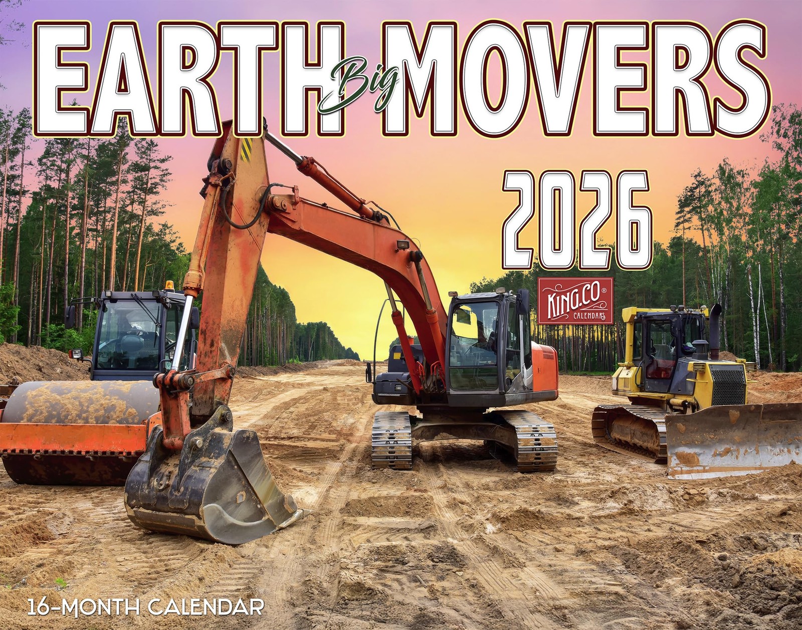 2026 Earth Movers Wall Calendar 16-Month X-Large Size 2026 