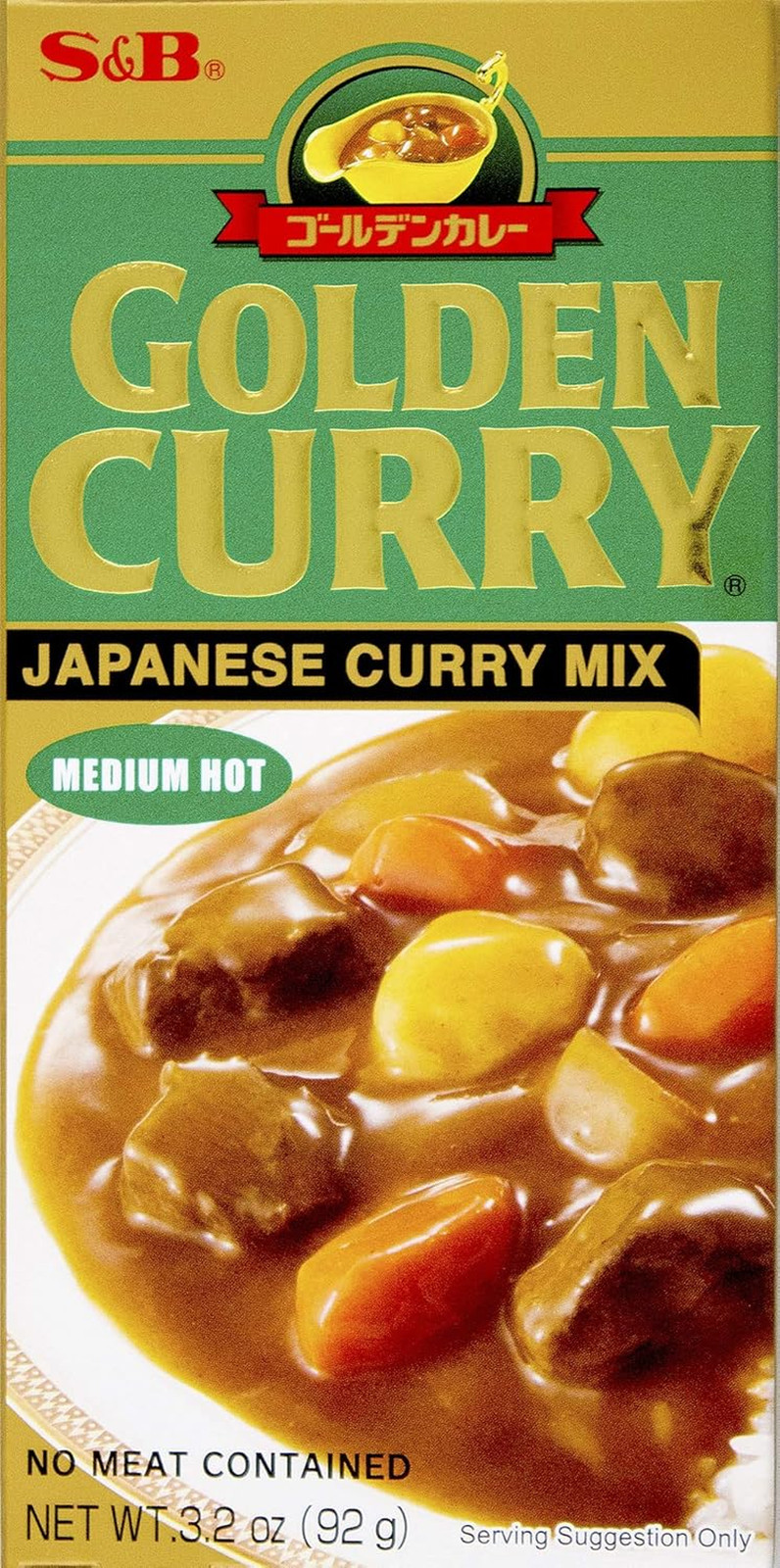 , Golden Curry Japanese Curry Mix, Medium Hot, 3.2 Oz