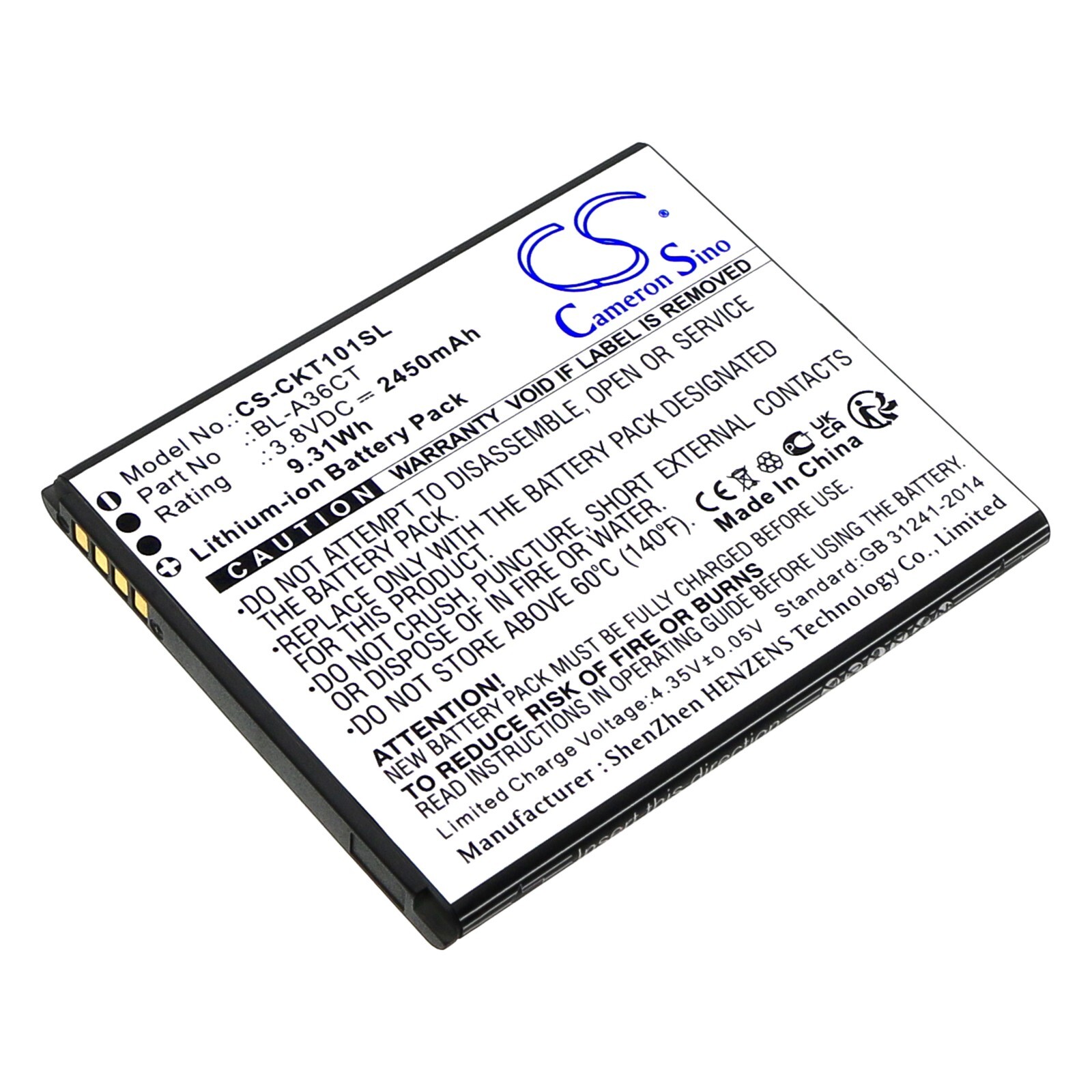 BATTERIE 2450mAh Type BL-A36CT For Cricket Debut Smart SL101AE