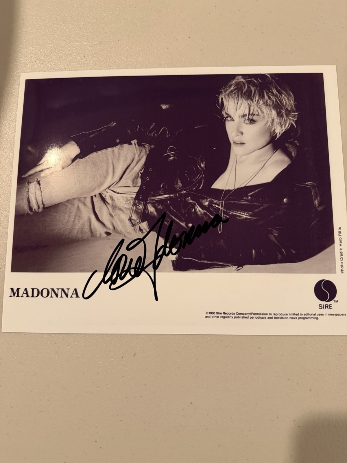 madonna promo photo hand Signed   , Rare
