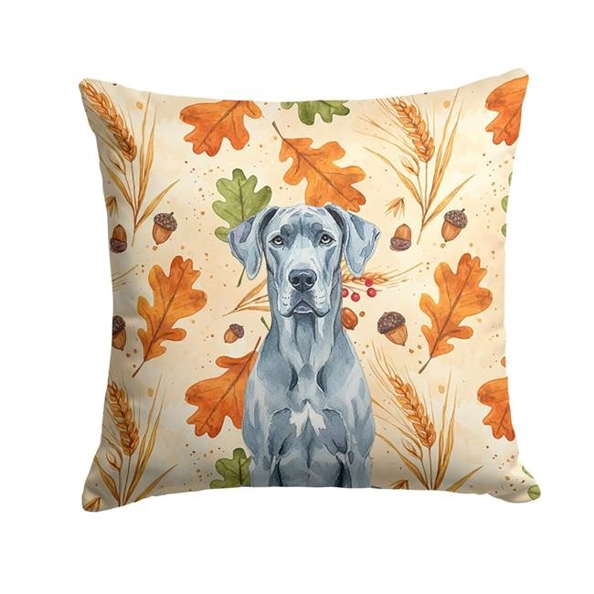 Carolines Treasures WDK7854PW1414 14 x 14 in. Blue Great Dane Heirloom Fall T...