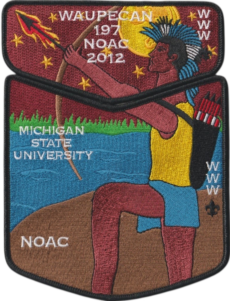 Waupecan Lodge 197 Rainbow Council IL 2012 NOAC Flap Set Black Bdr (AR6636)
