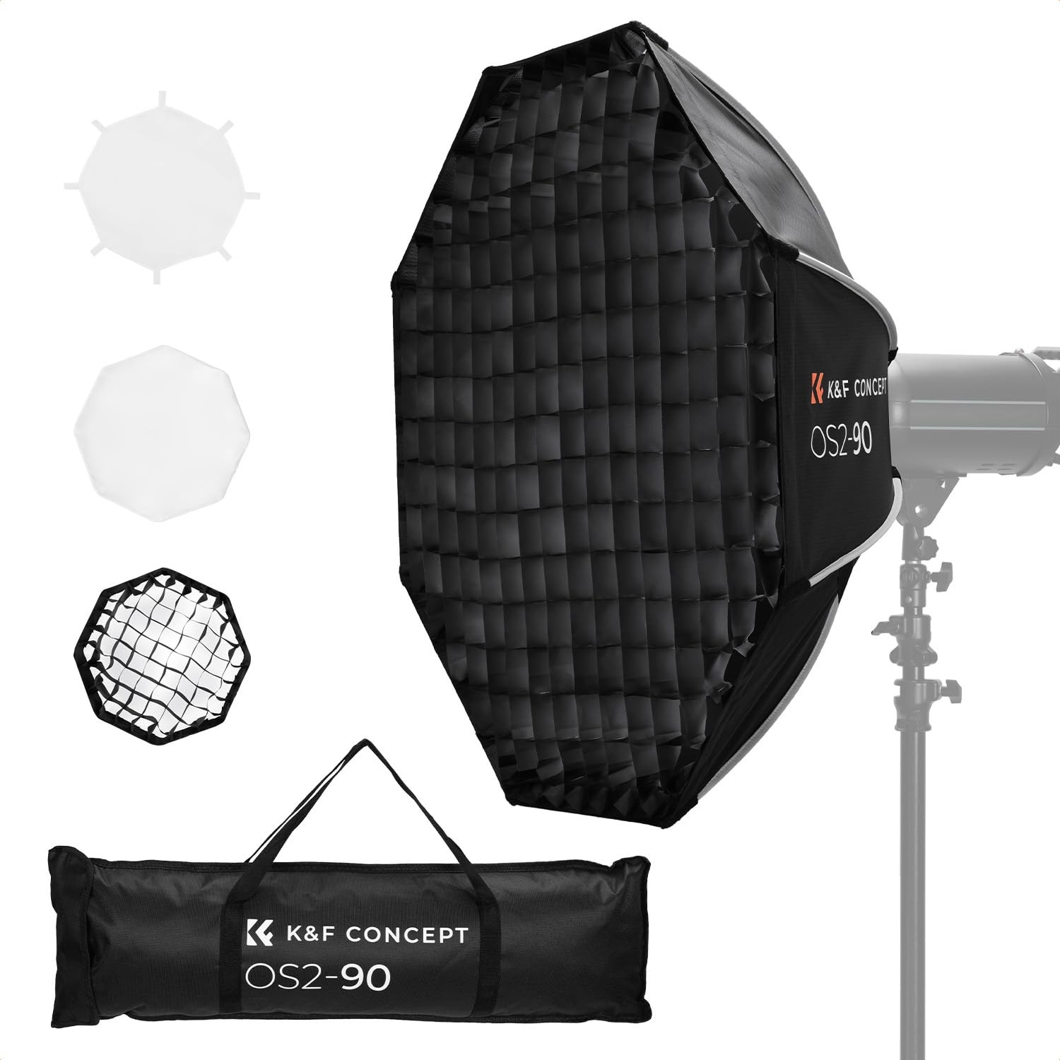 Octagonal Softbox, 90cm/35.4in Quick Release Softbox with Bowens Mount, Carry...