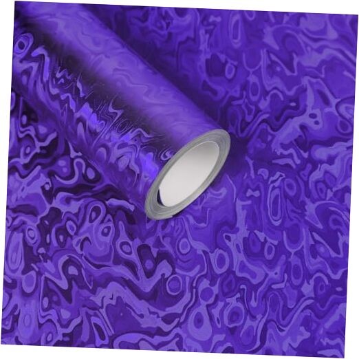  Forged Carbon Fiber Vinyl Wrap, 3D Cosmic Ghost Textured Auto 1ft x 5ft Purple