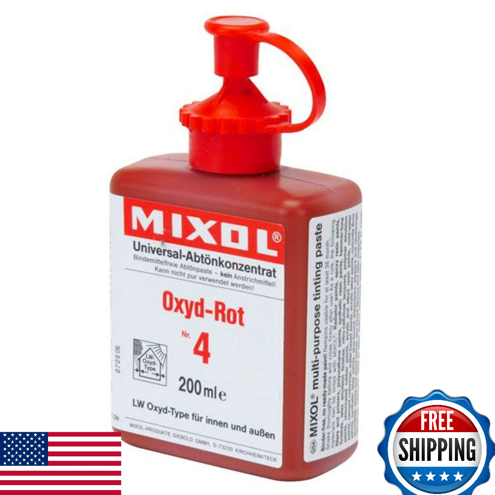 Mixol Universal Tints #04 Red - Oxide - Rich Pigment for Paint, Ceramic, Crafts