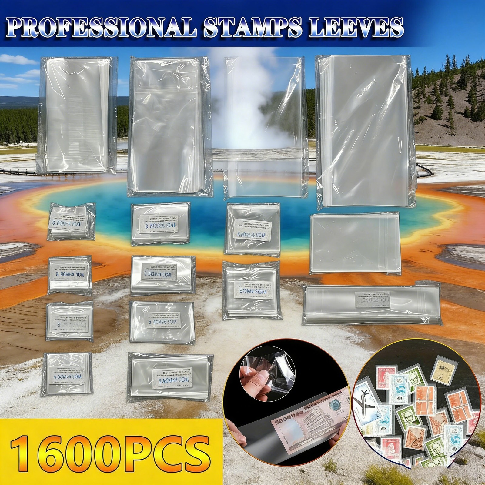 Premium 16-Model OPP Stamp Bags | 100Pcs/Bag 1600Pcs Total | Crystal Clear