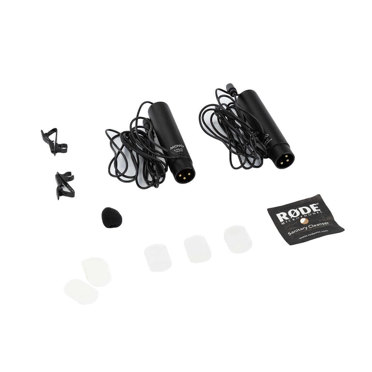 Movo Photo LV4 Dual XLR Cardioid  Omnidirectional Lav Condenser Microphone Kit
