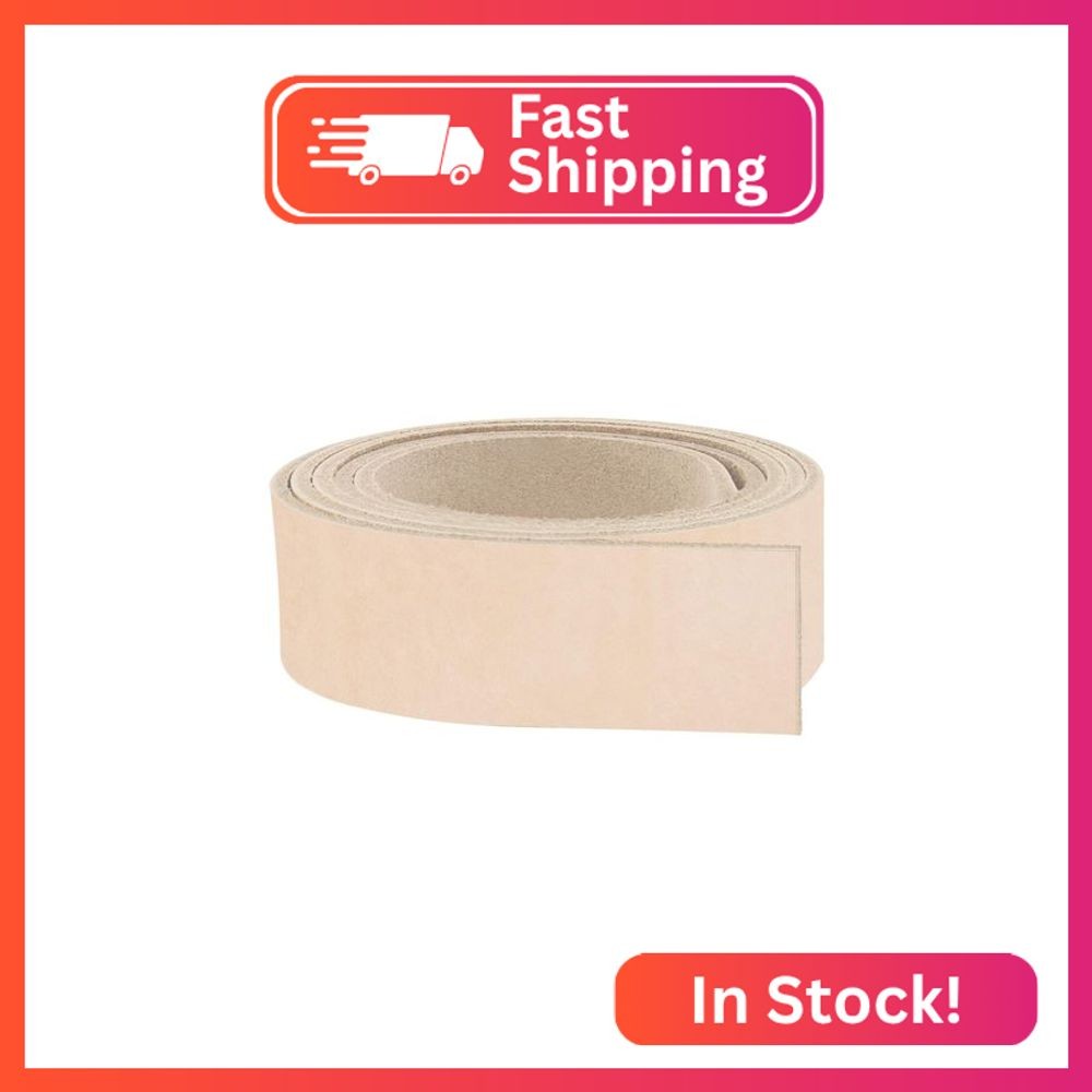 ELW Leather Strap, 7-8 Oz, 0.75 inch Wide x 50", Cowhide Veg Tan Leather Belt Bl