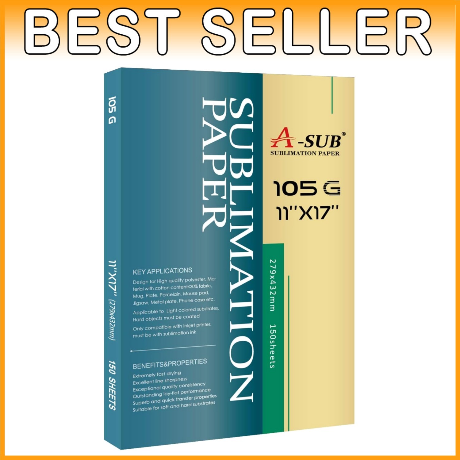 Inkjet Sublimation Printer Paper - 150 Sheets Heat Transfer