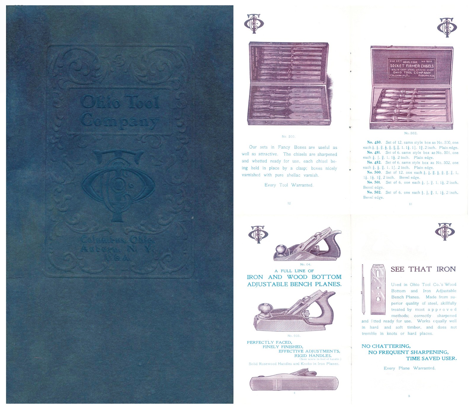 the Ohio Tool Company, Auburn - Catalog of Mechanics Tools - 19 Pages - Ca. 1905