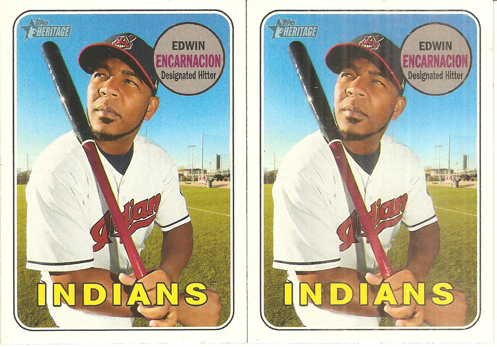 2 CARD 2018 TOPPS HERITAGE EDWIN ENCARNACION BASEBALL CARD LOT