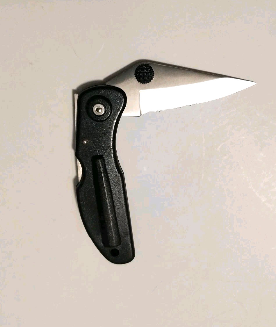 Jackknife Stainless Steel Blade New Pocket Knife Black Handle See Pics 