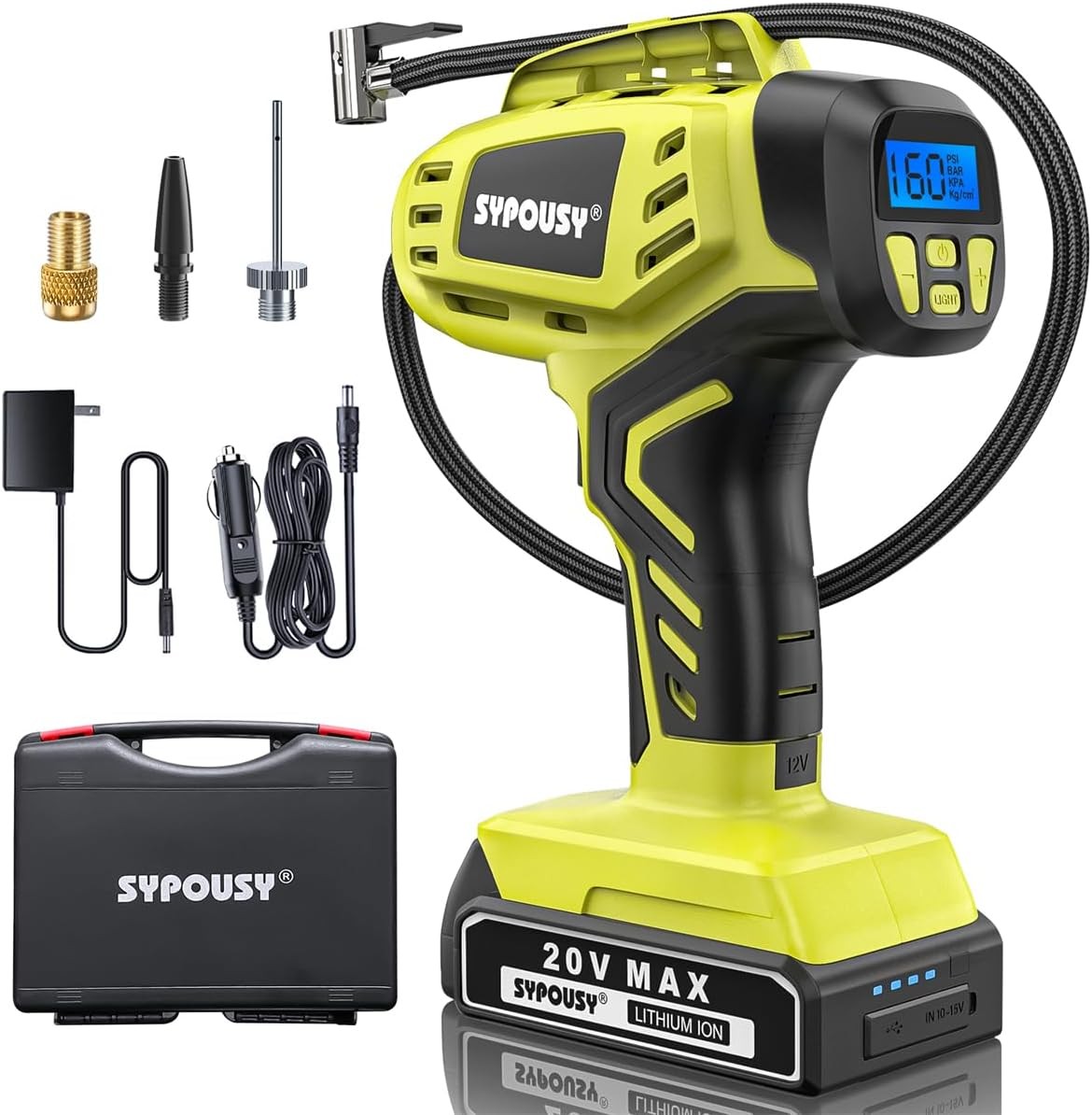 Tire Inflator Portable Air Compressor,Digital Cordless Tire Inflator,2X Faster C