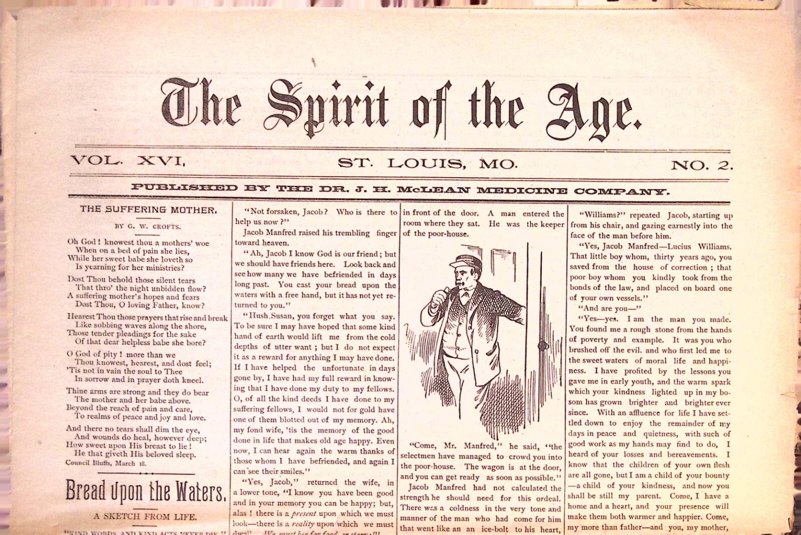 Dr. J.H. McLean Medicine Co. The Spirit of the Age Newspaper St Louis MO Vol XVI