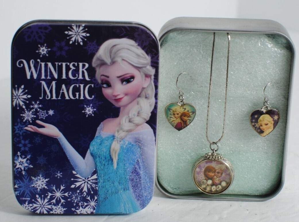 DISNEY'S FROZEN - WINTER MAGIC - ELSA - Necklace and Earrings in Tin Box